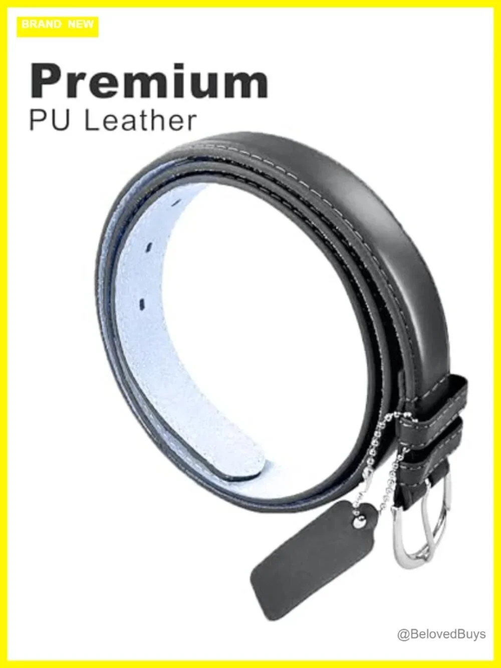 Bonded Leather Skinny Belt with Silver Buckle for Women Dress Casual Plus Size